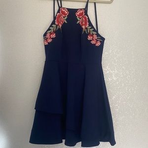 Navy blue Floral Dress size 11/12